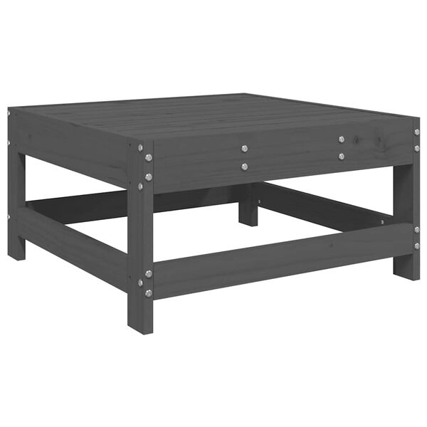 vidaXL Vrtni tabure s jastukom sivi od masivne borovine