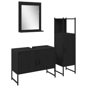 vidaXL Set namje&scaron;taja za kupaonicu 3 kom. Crna 33 x 33 x 113.5 cm