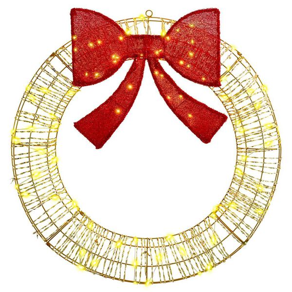 vidaXL Vijenac s 80 LED svjetlima Topla bijela 91 x 91 x 9 cm PET