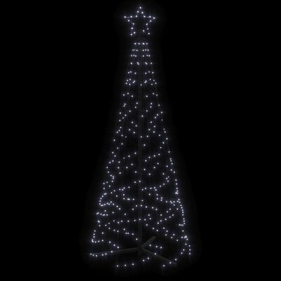vidaXL Stožasto božićno drvce hladno bijelo 200 LED žarulja 70x180 cm