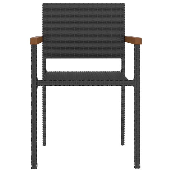 vidaXL 5-dijelni vrtni blagovaonski set od poliratana s jastucima crni