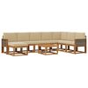 vidaXL Set vanjskih sofa 9 pcs Prirodna i bež Čvrsto drvo akacije