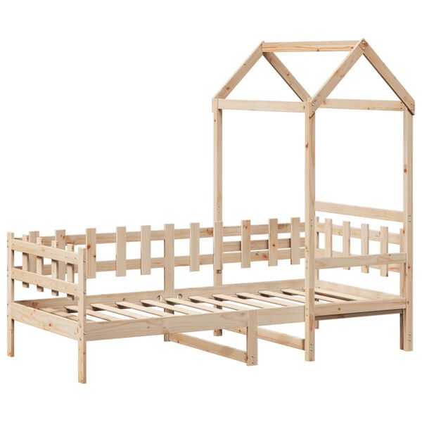 vidaXL Dnevni krevet s krovom bez madraca 80 x 200 cm masivno drvo