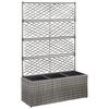 vidaXL Sadilica s re&scaron;etkom i 3 posude 83x30x130 cm od poliratana siva