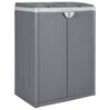 vidaXL Kanta za smeće s 2 vratima siva 65 x 45 x 88 cm PP