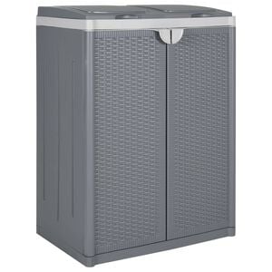 vidaXL Kanta za smeće s 2 vratima siva 65 x 45 x 88 cm PP