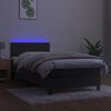 vidaXL Krevet box spring s madracem LED tamnosivi 90x200 cm bar&scaron;un