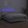 vidaXL Krevet box spring s madracem LED krem 140x200cm od umjetne kože