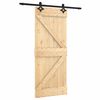 vidaXL Klizna vrata Prirodna i crna 85 x 210 cm Čvrsta borovina