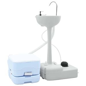 vidaXL Kamperski WC set 2 kom. Plava i bijela