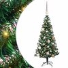 vidaXL Umjetno predsvijetljeno božićno drvce Zelena 120 cm PVC i metal