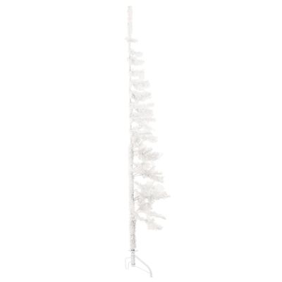 vidaXL Tanka umjetna polovica božićnog drvca sa stalkom bijela 150 cm