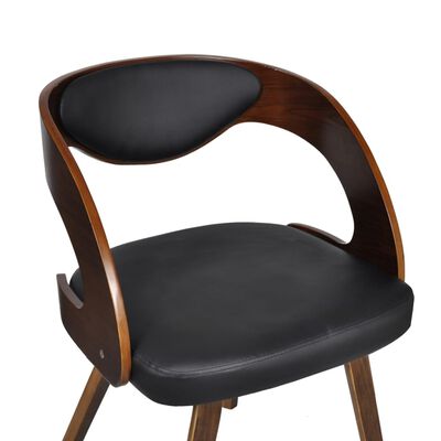 vidaXL Blagovaonske stolice od drva i umjetne kože 4 kom smeđe