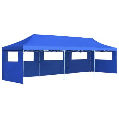vidaXL Sklopivi šator za zabave s 5 bočnih zidova 3 x 9 m plavi