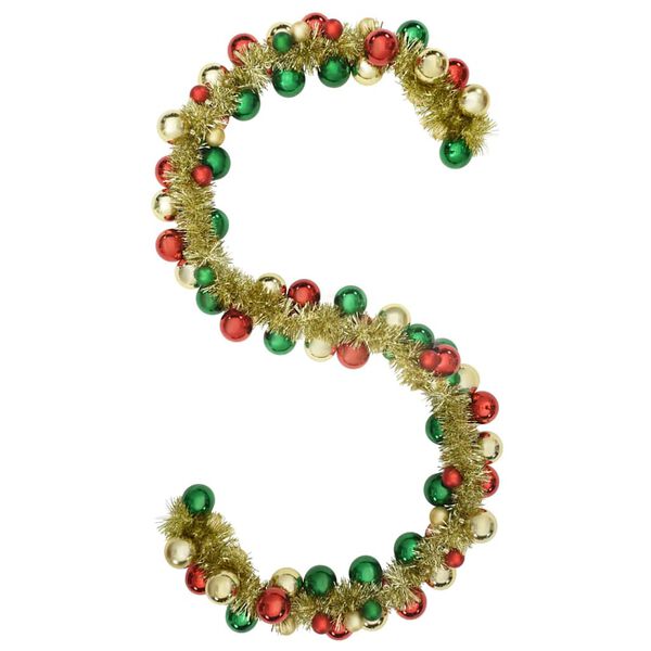 vidaXL Garland od božićnih kuglica Šareni 186 cm Polistiren