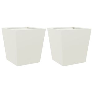 vidaXL Vrtne sadilice 2 kom bijele 40x40x40 cm čelične