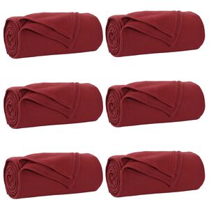 vidaXL Pokrivači za bacanje 6 kom. Bordeaux Crvena 240 x 220 cm Runo