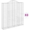 vidaXL Lučne gabionske ko&scaron;are 3 kom 200x30x200/220cm pocinčano željezo