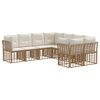vidaXL Set vanjskih sofa 8 kom. Prirodna i krema bijela Poliester
