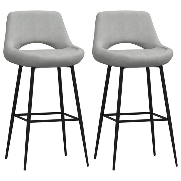 vidaXL Barski stolci 2 kom svjetlosivi bar&scaron;unasti