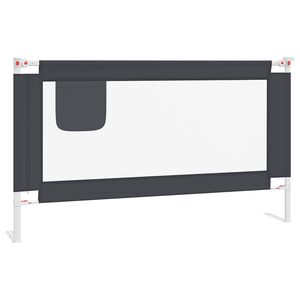 vidaXL Sigurnosna ograda za dječji krevet tamnosiva 140x25 cm tkanina