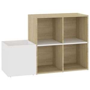vidaXL Ormarić za cipele bijeli i boja hrasta 105x35,5x70 cm drveni