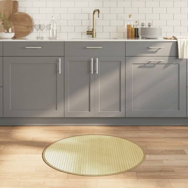 vidaXL Okrugli tepih svijetli prirodni 80 cm od bambusa