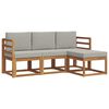 vidaXL Set vanjskih sofa 4 kom. Prirodna i svijetlo siva