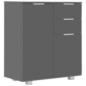 vidaXL Komoda visoki sjaj siva 71x35x80 cm od konstruiranog drva