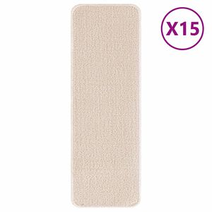 vidaXL Podloge protiv klizanja za stepenice 15 kom. 60 x 25 cm Krema
