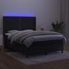 vidaXL Krevet box spring s madracem LED crni 140x200 cm bar&scaron;un