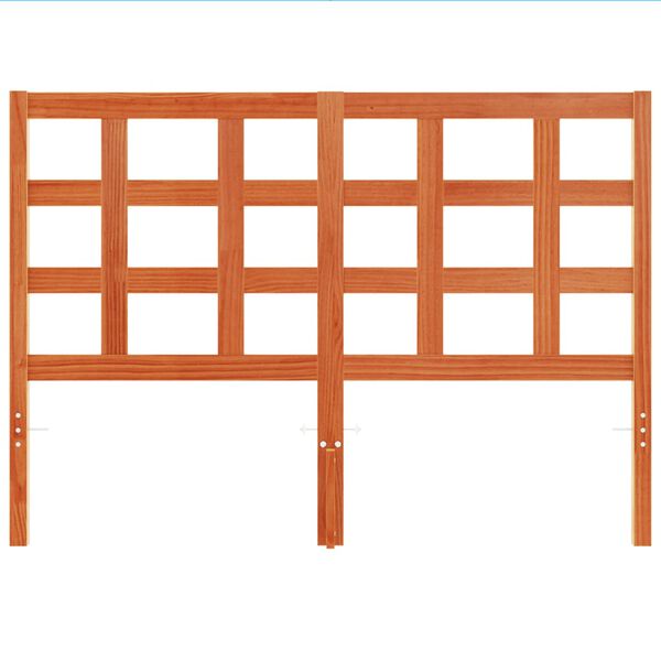 vidaXL Uzglavlje voštano smeđe 135 cm od masivne borovine