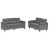 vidaXL 2-dijelni set sofa s jastucima tamnosivi od mikrovlakana