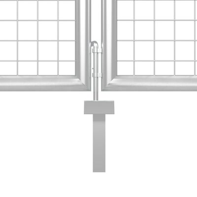 vidaXL Vrtna vrata čelična 400 x 100 cm srebrna