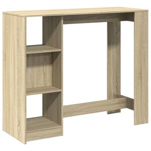 vidaXL Barski stol s policom boja hrasta 124x46x103,5 cm drveni