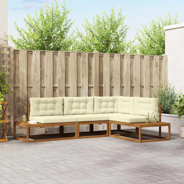 vidaXL Set vanjskih sofa 4 Komad Prirodna i krem