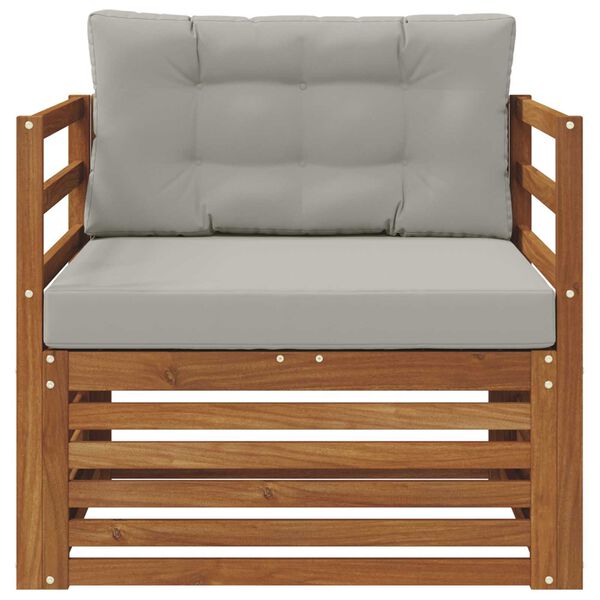 vidaXL Set vanjskih sofa Čvrsto drvo akacije i poliester Prirodna