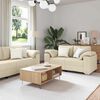 vidaXL Sofa 3 pcs Krema Platnasta tkanina
