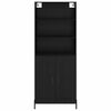 vidaXL Highboard Crni hrast 69,5 x 34 x 180 cm Konstruirano drvo