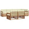 vidaXL Set vanjskih sofa s jastukom 7 pcs Prirodna i krem