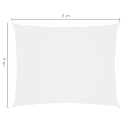 vidaXL Jedro protiv sunca od tkanine Oxford pravokutno 6 x 8 m bijelo