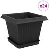 vidaXL Saksije za biljke 24 kom. Crna Plastika