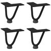 vidaXL Noge za ukosnice za stolić za kavu 4 kom. Crne 10 cm Puni čelik