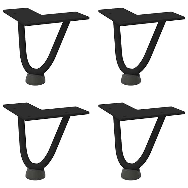vidaXL Noge za ukosnice za stolić za kavu 4 kom. Crne 10 cm Puni čelik