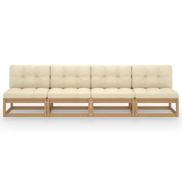 vidaXL Vrtni Četverosjed s jastucima od masivne borovine