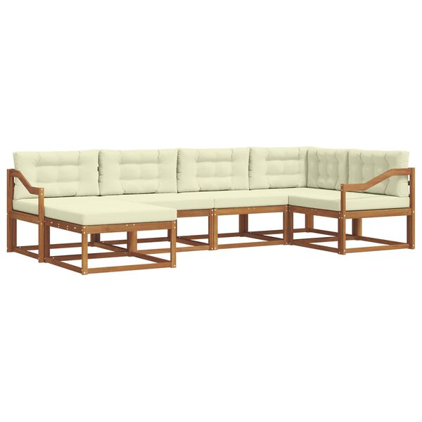vidaXL Set vanjskih sofa s jastukom 6 pcs Prirodna i krem