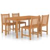 vidaXL Vrtni blagovaonski set od 5 dijelova 160x80 cm masivno tikovino drvo