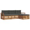 vidaXL Set vanjskih sofa s jastukom 4 pcs Prirodna i antracit