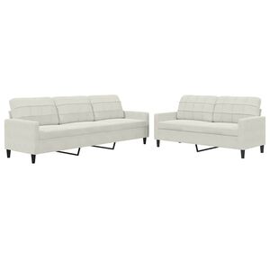 vidaXL 2-dijelni set sofa s jastucima krem bar&scaron;unasti