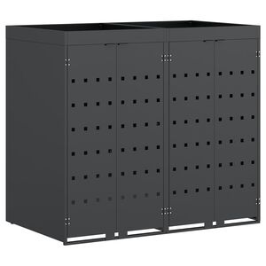 vidaXL Skladi&scaron;tenje kanti za 2 kante Antracit 136 x 77,5 x 121,5 cm